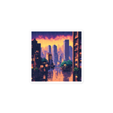 Rainy City Scape - Vinyl Sticker - 3" x 3"