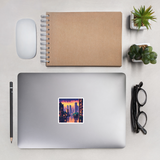 Rainy City Scape - Vinyl Sticker - 3" x 3"