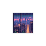 Tokyo Rainy Cityscape - Vinyl Sticker - 3" x 3"